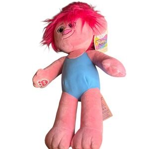 Build a Bear Trolls Band Together Poppy Plush Pink‎ Blue Toy New with Tag